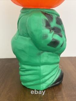 RARE Vintage Mr. Blinky Farmer Jack O Lantern Blow Mold Halloween With Hat