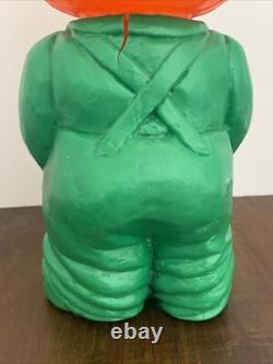RARE Vintage Mr. Blinky Farmer Jack O Lantern Blow Mold Halloween With Hat