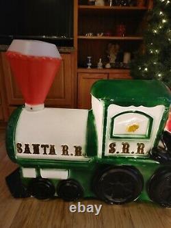 RARE Vintage Santa Railroad Train Christmas Yard Blow Mold