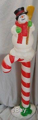 RARE Vintage Santas Best Blow Mold Candy Cane Snowman Frosty 56 Huge Christmas