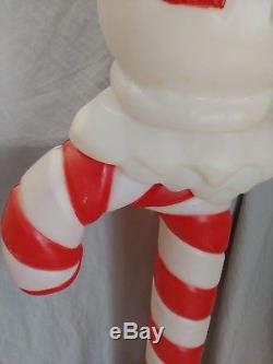 RARE Vintage Santas Best Blow Mold Candy Cane Snowman Frosty 56 Huge Christmas