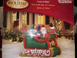 READ DESCRIPTION Gemmy 2010 Airblown Inflatable Realistic Santa in Sleigh RARE