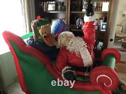 READ DESCRIPTION Gemmy 2010 Airblown Inflatable Realistic Santa in Sleigh RARE