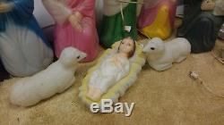 Rare 10 piece Empire blow mold light up nativity scene for indoors / Outdoors