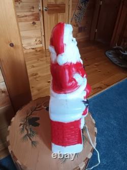 Rare 1981 Carolina vintage Christmas Blow Mold Santa Claus Chimney Fireplace 17