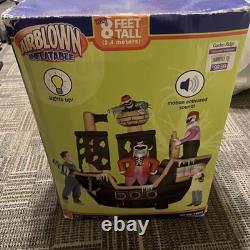 Rare 2007 Gemmy Air Blown Inflatable 8 Foot Pirate Ship For Parts Or Repair