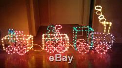 Rare 3D Christmas Rope Train Xmas Holiday Decoration Big Light Sculpture + Box