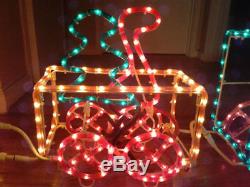 Rare 3D Christmas Rope Train Xmas Holiday Decoration Big Light Sculpture + Box