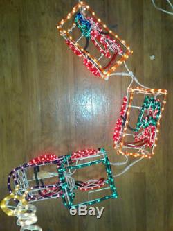 Rare 3D Christmas Rope Train Xmas Holiday Decoration Big Light Sculpture + Box