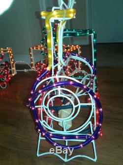 Rare 3D Christmas Rope Train Xmas Holiday Decoration Big Light Sculpture + Box