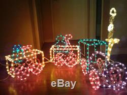 Rare 3D Christmas Rope Train Xmas Holiday Decoration Big Light Sculpture + Box