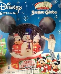 Rare Airblown Inflatable 6 Disney Mickey & Minnie Snow Globe NEW Gemmy