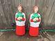 Rare Canada Pair Of Christmas Choir Caroler Girls Books Blow Mold Yard Decor 40