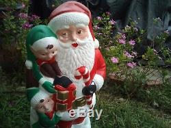 Rare Christmas Santa Claus With Elves Blow Mold 31 TPI 2001 HTF made in Canada