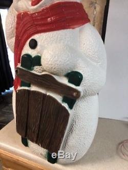 Rare Christmas TPI 39 Snowman with Sled Blow Mold Yard Decoration
