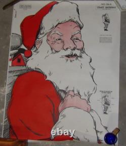 Rare Circa 1940's-50's Life Size Santa Craft or Woodworking Pattern with Tube