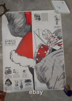 Rare Circa 1940's-50's Life Size Santa Craft or Woodworking Pattern with Tube