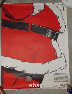 Rare Circa 1940's-50's Life Size Santa Craft or Woodworking Pattern with Tube