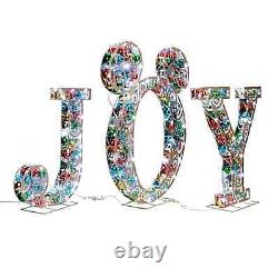 Rare Disney Holiday Christmas Decoration JOY Sign Mickey Ears Lighted Display