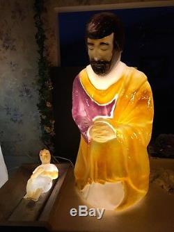 Rare Empire Blow Mold Nativity Set Christmas light vintage 4 piece set Jesus