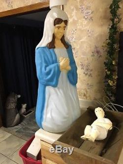 Rare Empire Blow Mold Nativity Set Christmas light vintage 4 piece set Jesus