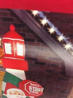 Rare GEMMY HOLIDAY LIVING AIRBLOWN INFLATABLE 8FT Santa With Lighthouse & Beacon