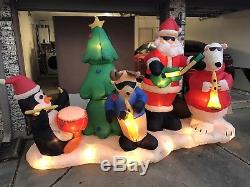 Rare! GEMMY SANTA & FRIENDS MUSICAL BAND Airblown Christmas Yard Inflatable 10ft