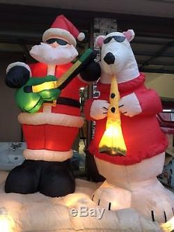 Rare! GEMMY SANTA & FRIENDS MUSICAL BAND Airblown Christmas Yard Inflatable 10ft