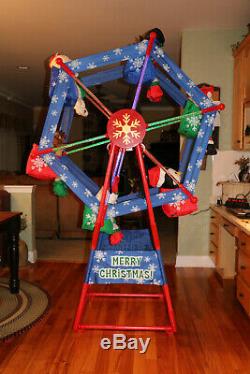 Rare Gemmy 7' Lighted Animated Ferris Wheel 2007 Christmas Holiday Yard Display