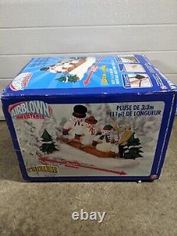 Rare Gemmy Christmas Skiing Snowman Family Airblown Inflatable 11 ft