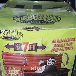 Rare Gemmy Halloween Airblown Inflatable Animation 7ft Vampire Coffin UNTESTED