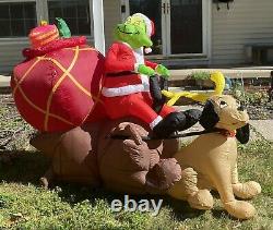 Rare Gemmy How The Grinch Stole Christmas 7' Airblown Yard Inflatable Sleigh