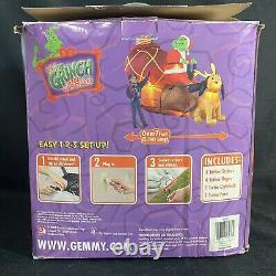 Rare Gemmy How The Grinch Stole Christmas 7' Airblown Yard Inflatable Sleigh