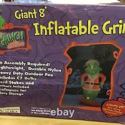 Rare Giant 8ft How The Grinch Stole Christmas Inflatable Light Up Gemmy 2002