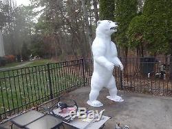 Rare Giant Life Size 8' Feet 95 Tall Fiberglass Standing Polar Bear Sculpture