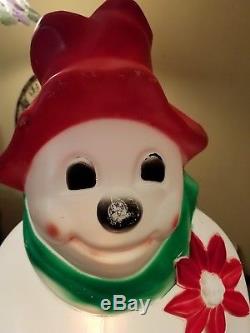 Rare Hobo 1971 Snowman Empire Blow Mold Christmas Light Yard Decor #1578 Old Wow