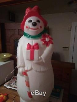 Rare Hobo Snowman Empire Blow Mold Christmas Light Yard Decor 40 Inches