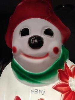 Rare Hobo Snowman Empire Blow Mold Christmas Light Yard Decor 40 Inches