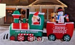 Rare New 15.5 Ft Long Giant Christmas Santa Holiday Train Scene Inflatable Gemmy