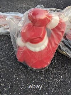 Rare New Christmas Blow Mold Santa Sleigh Toys Reindeer Vintage General Foam