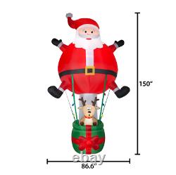 Rare New Giant 12.5 Ft Tall Santa Claus Hot Air Balloon Ride Inflatable Gemmy