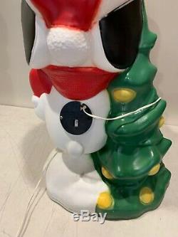 Rare Peanuts Snoopy Woodstock & Tree Lighted Blow Mold Christmas 31 Nice Shape