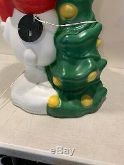 Rare Peanuts Snoopy Woodstock & Tree Lighted Blow Mold Christmas 31 Nice Shape