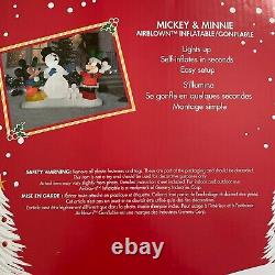 Rare Unused 7.5ft Inflatable Disney Mickey & Minnie Mouse Snowball Christmas