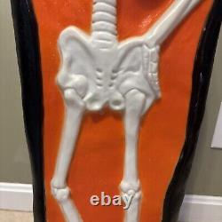 Rare VTG Don Featherstone Blow Mold Halloween Skeleton with Top Hat Has WEAR READ