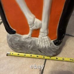 Rare VTG Don Featherstone Blow Mold Halloween Skeleton with Top Hat Has WEAR READ