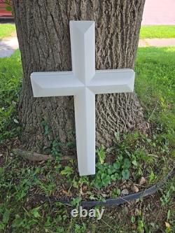 Rare Vintage 1998 Union Products White Blow Mold Light Up Christmas Easter Cross Rare Vintage 1998 Union Products White Blow Mold Light Up Christmas Easter Cross