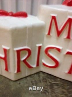 Rare Vintage 36 Wide Union Merry Christmas Lighted Blow Mold Don Featherstone