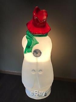 Rare Vintage 40 Empire White Lighted Blow Mold Hobo Clown Holding Present
