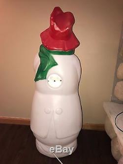Rare Vintage 40 Empire White Lighted Blow Mold Hobo Clown Holding Present